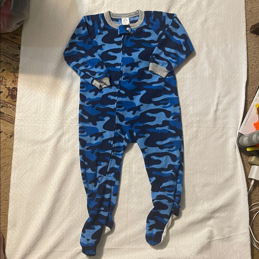 Gerber Blue and Gray Camouflage Baby Onesie